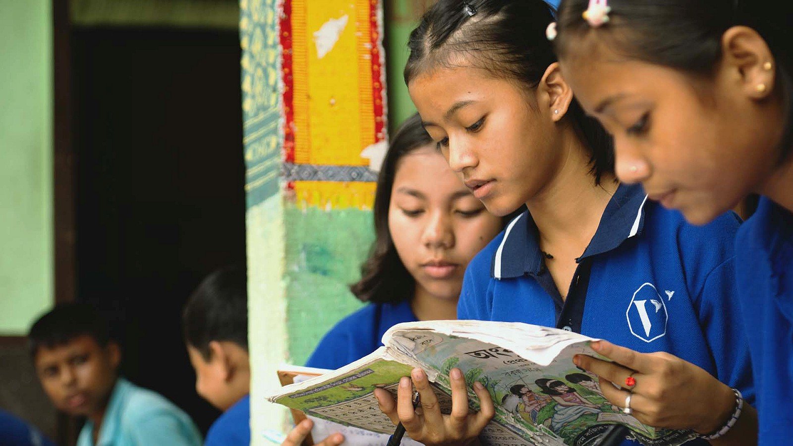 A Vidya learner with study materials